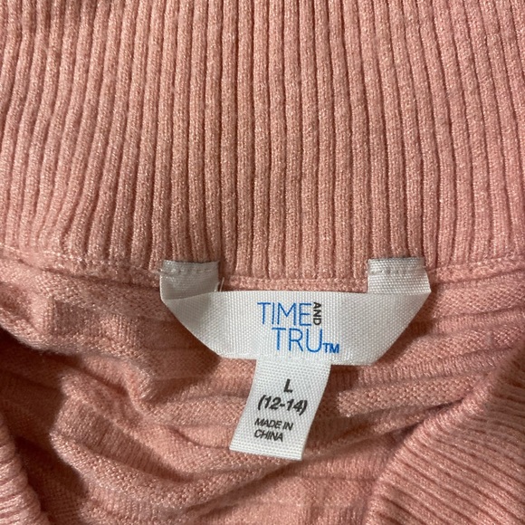Time and Tru Pink V-Neck Women's Sweater Large (12-14) (MO) - Picture 10 of 15